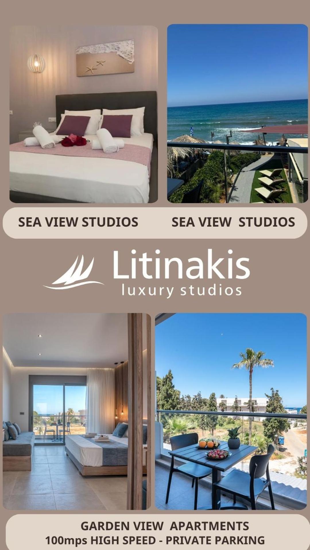 Litinakis Studios Sea View & Litinakis Studios Garden View 700 Meters Away Agia Marina Dış mekan fotoğraf
